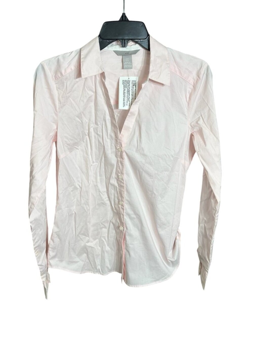 H&M Button Down Shirt Pale Baby Pink Size 4 (Small) NWT